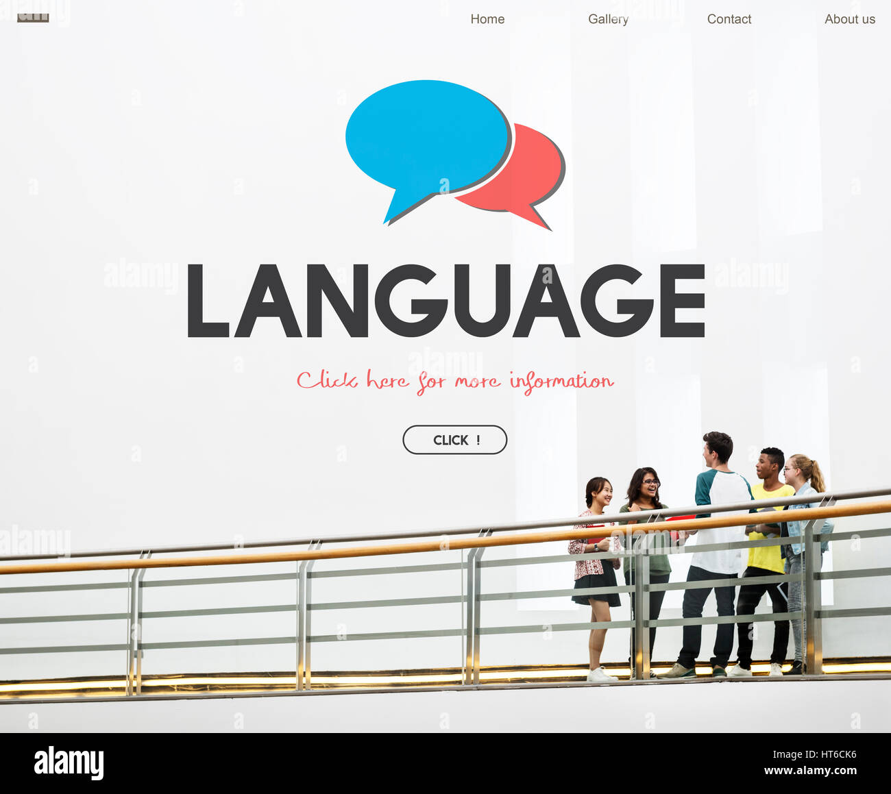 Di apprendimento del linguaggio on line il concetto di interfaccia Foto Stock