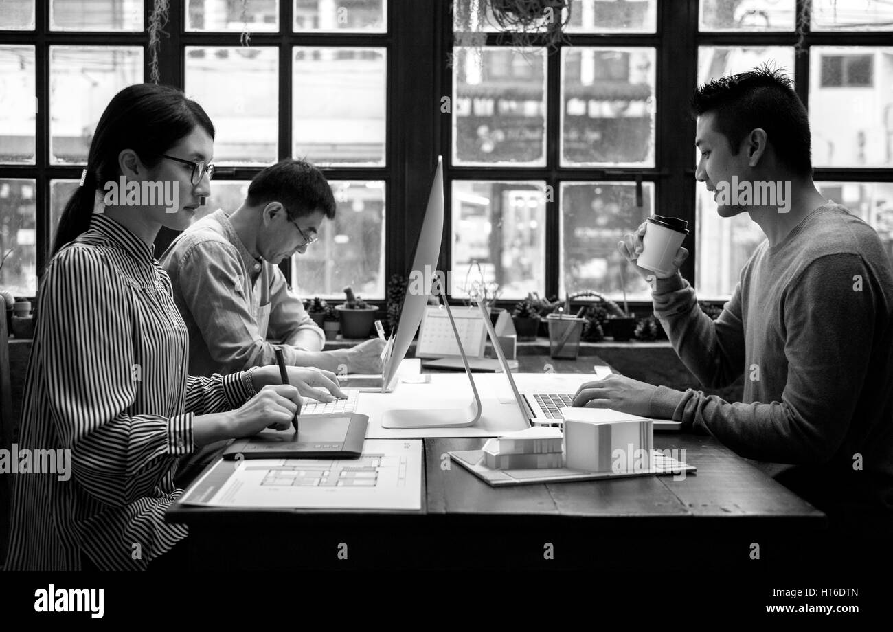 Processo di lavoro informale di carriera che mostra Foto Stock