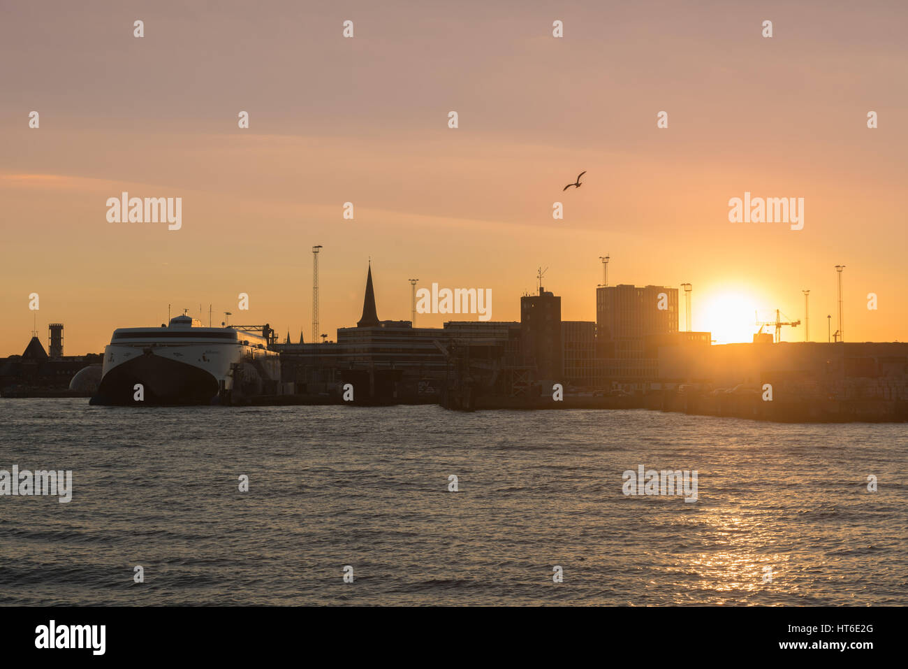 Porto di Aarhus, Europea città culturale nel 2017, Nord dello Jutland, Danimarca Foto Stock