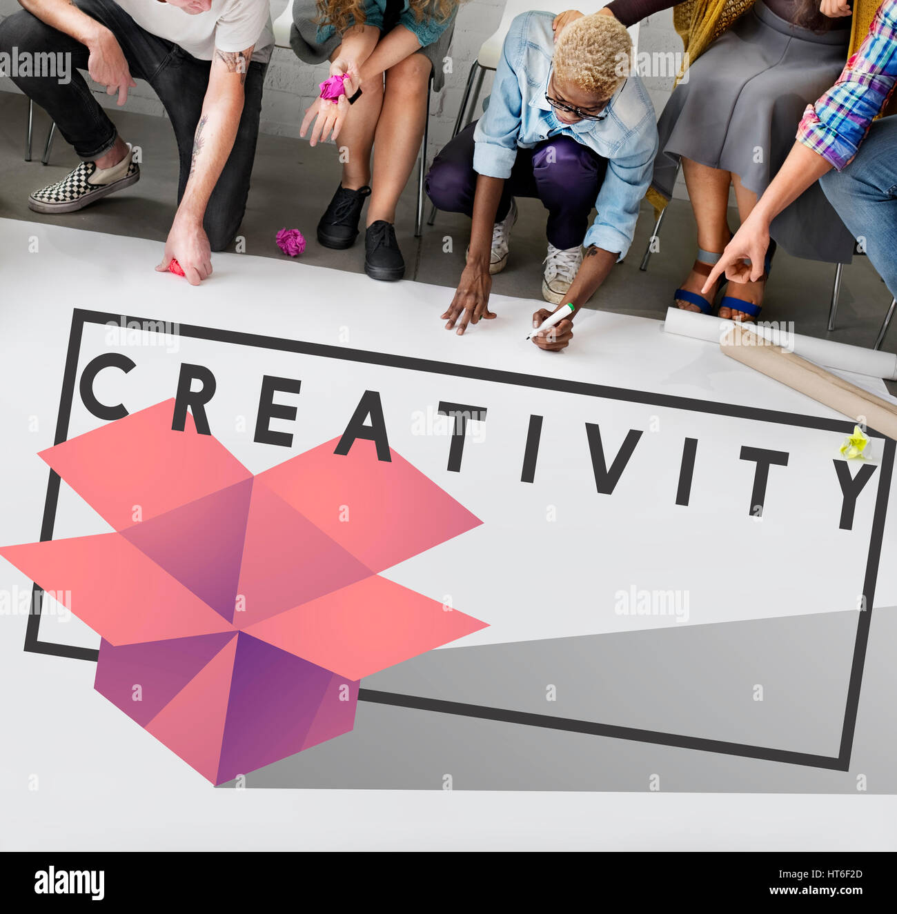 Il design creativo di idee di immaginazione e di concezione moderna Foto Stock