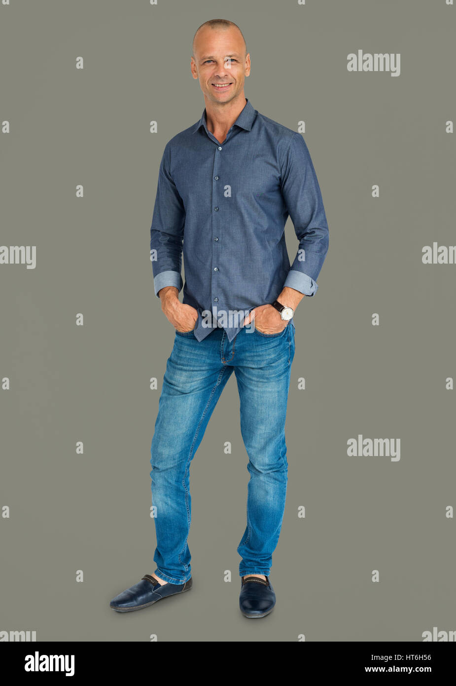 Persone uomo corpo pieno Studio concetto Shoot Foto Stock