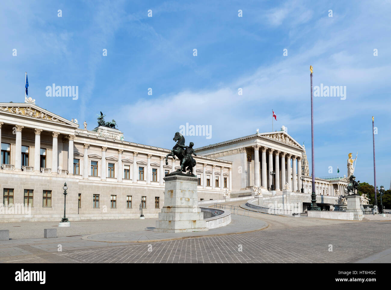 Il palazzo del parlamento di Vienna. Parlamento austriaco, Ringstrasse di Vienna, Austria Foto Stock