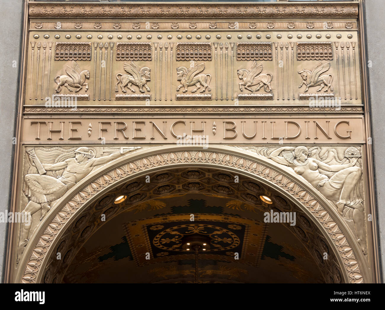 Il Fred F. francese Building, Fifth Avenue, New York City Foto Stock