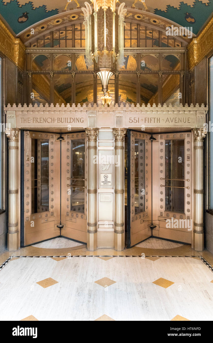 Il Fred F. francese Building, Fifth Avenue, New York City Foto Stock