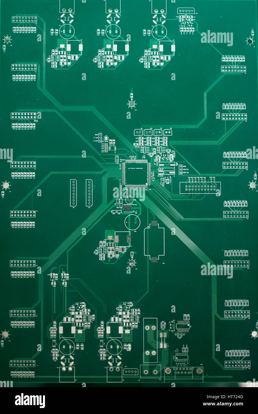 Vista posteriore del circuito elettrico boards Foto Stock