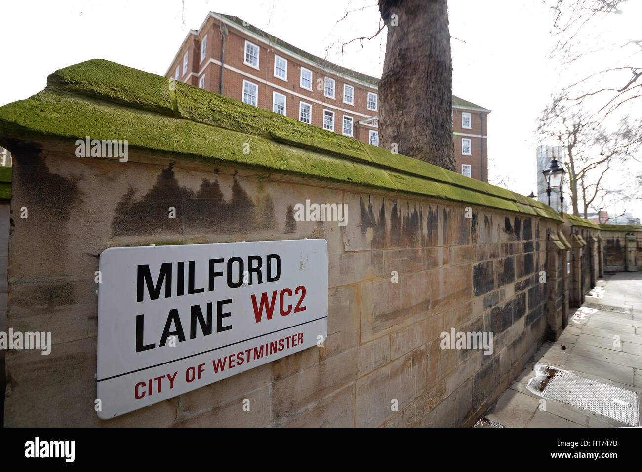 Milford Lane, WC2, nella City of Westminster, Londra, Regno Unito Foto Stock