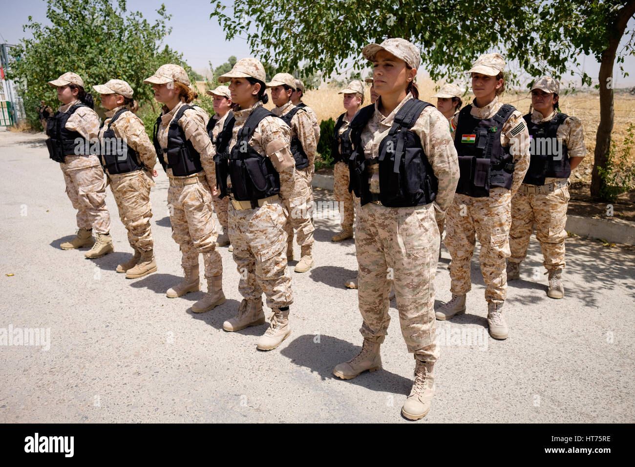 Donne curde del secondo battaglione, 6° Brigata, un tutte le unità femmina del peshmerga. sulaymaniyah, iraq Foto Stock