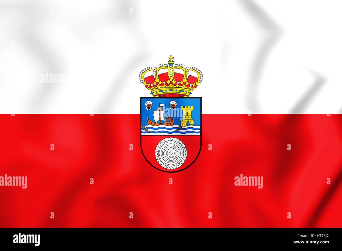 3D Bandiera della Cantabria, Spagna. 3D'illustrazione. Foto Stock