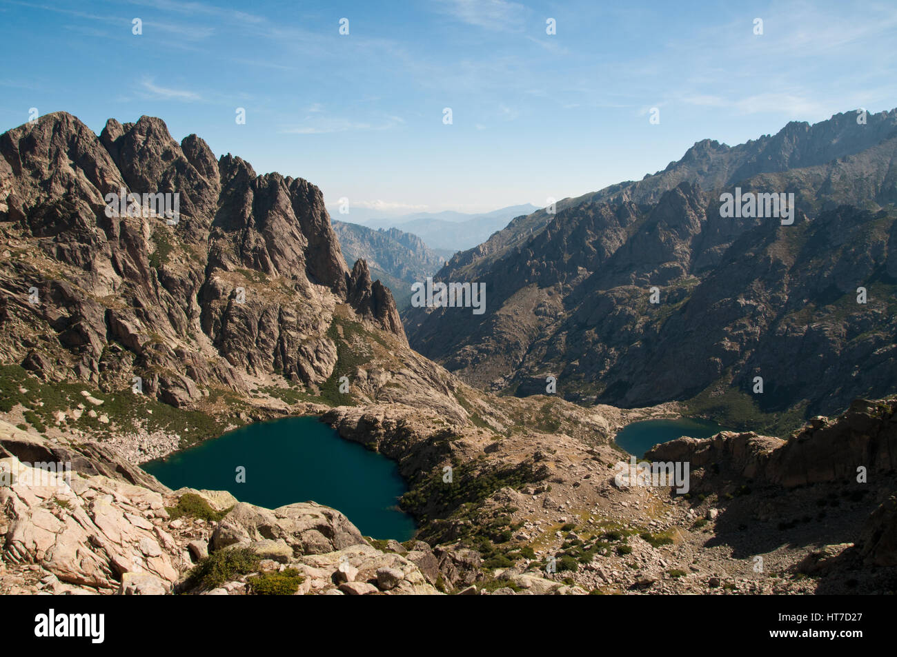 Bellissimo lago di montagna in Corsica, Francia Foto Stock