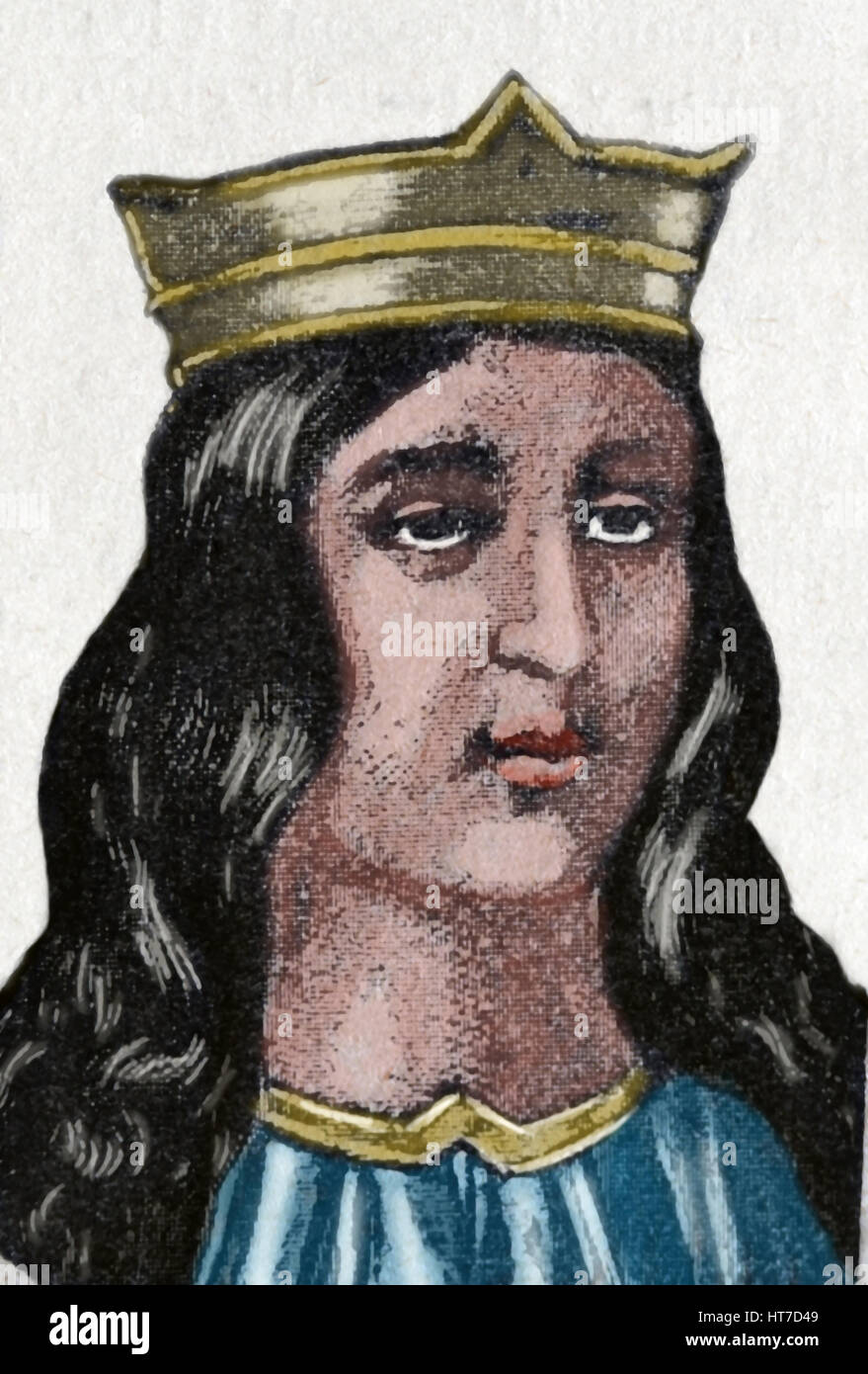 Maria de Molina o Lady di Molina (1265-1321). Regina consorte di Castilla y León da 1284-1295. Ritratto. Incisione. Soain. Foto Stock