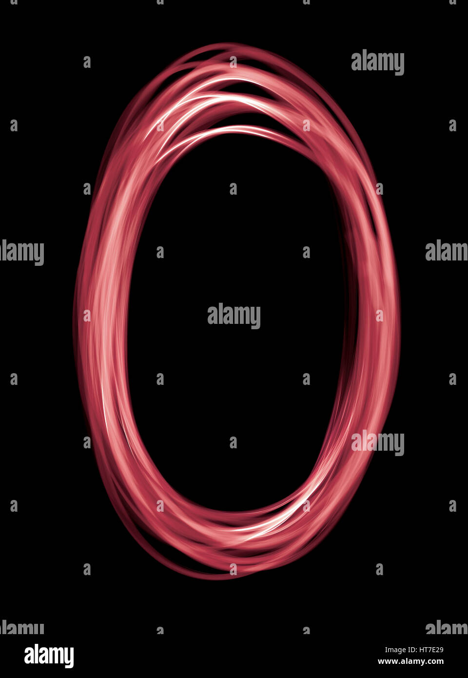 Il cerchio rosso su sfondo nero Foto Stock