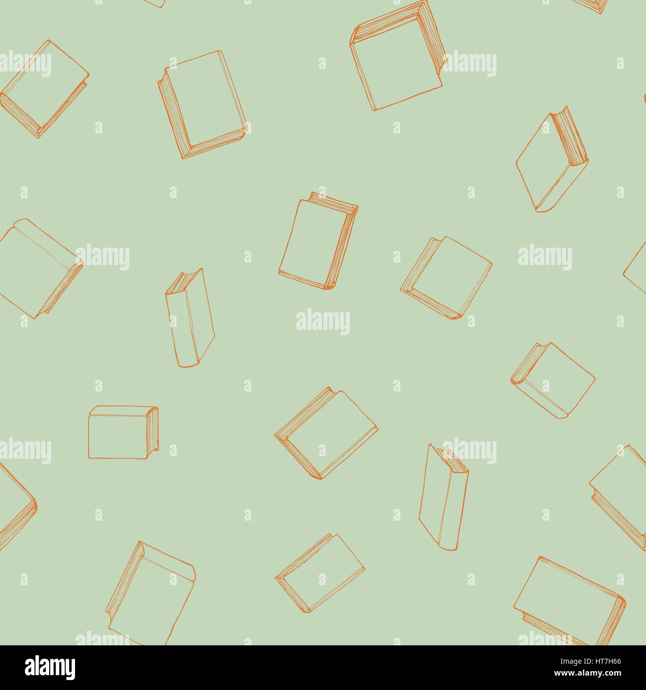 Modello senza cuciture con disegnati a mano libri a copertina rigida Illustrazione Vettoriale