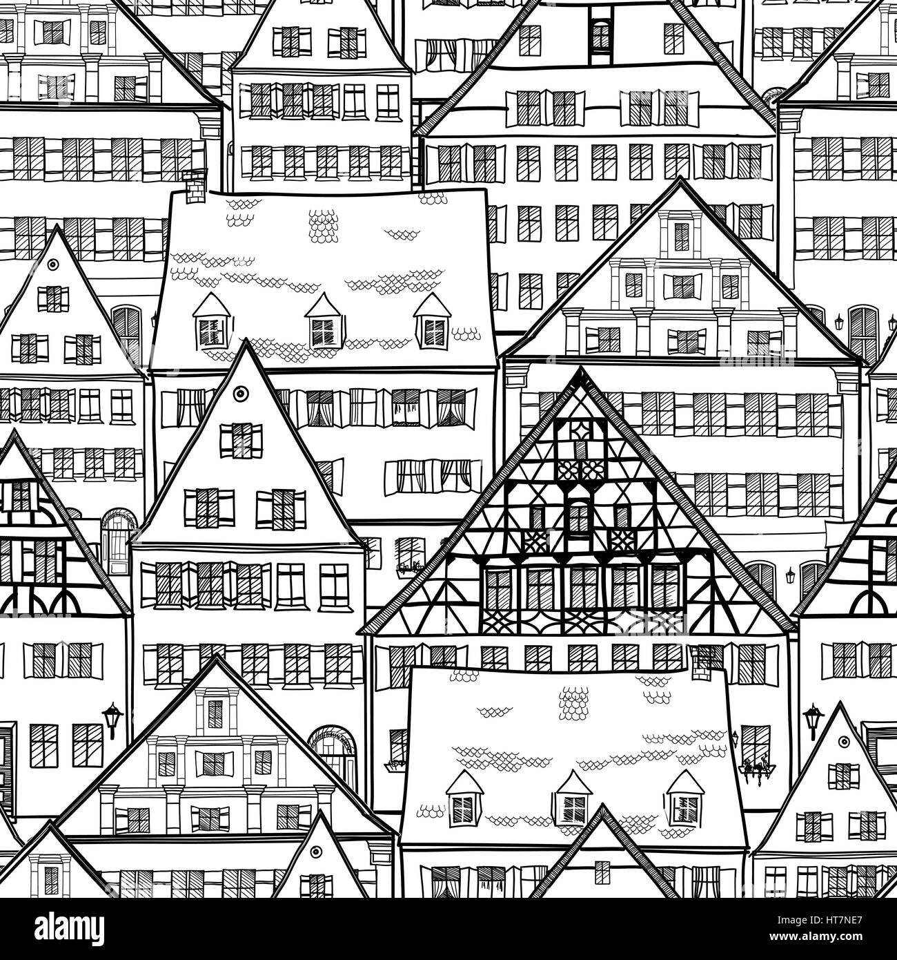 Città skyline panoramico vista. urbano edifici architettonici. cityscape sketch. Illustrazione Vettoriale