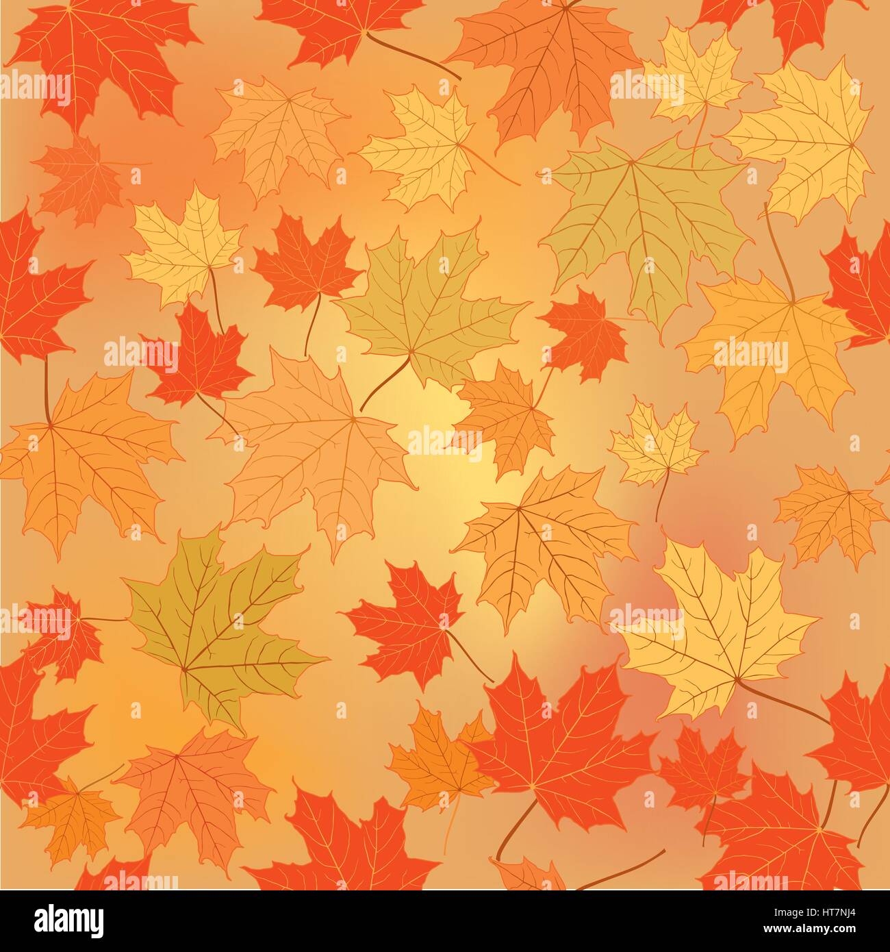 Foglia caduta natura Foglie di autunno stagione di sfondo motivo floreale Illustrazione Vettoriale
