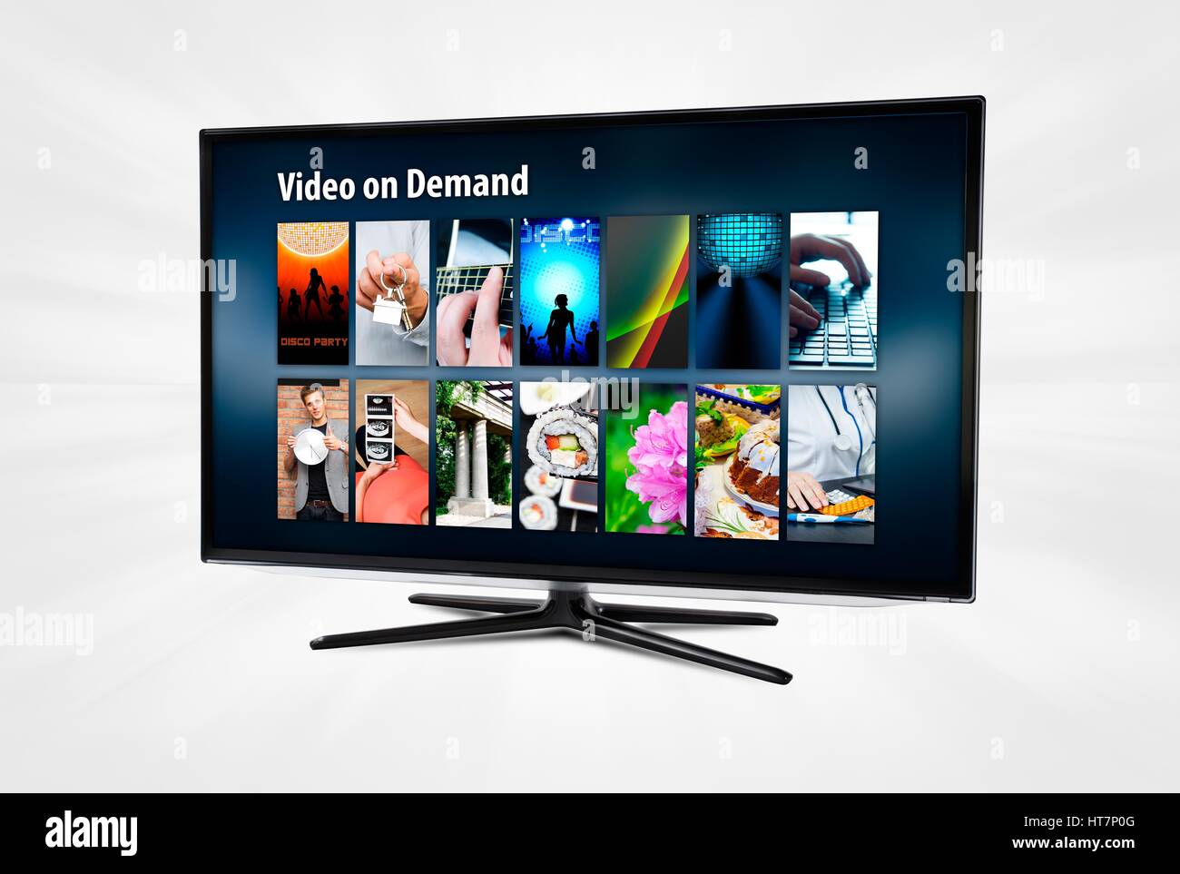 Video on demand VOD applicazione o servizio su smart TV. Foto Stock