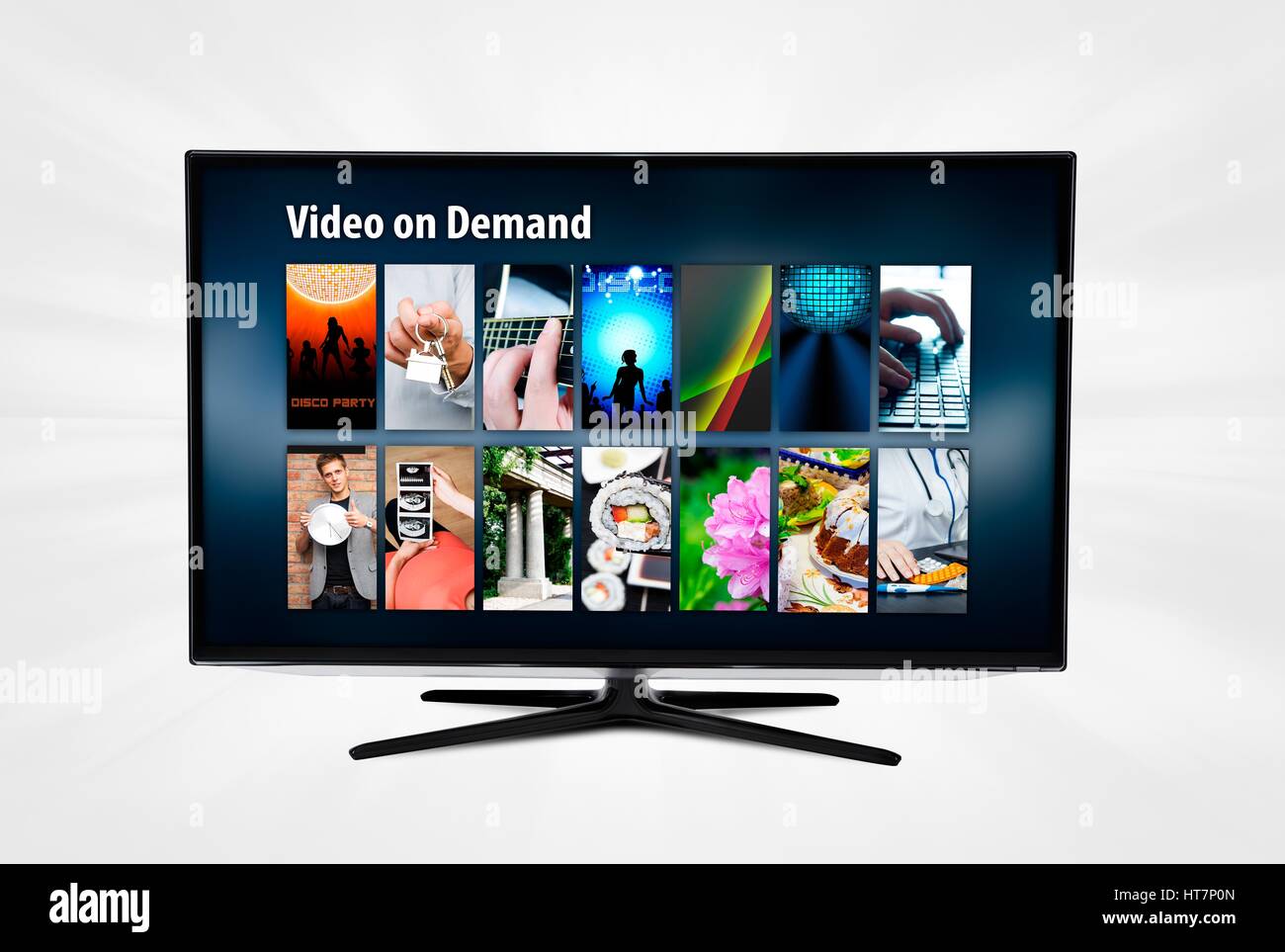 Video on demand VOD applicazione o servizio su smart TV. Foto Stock