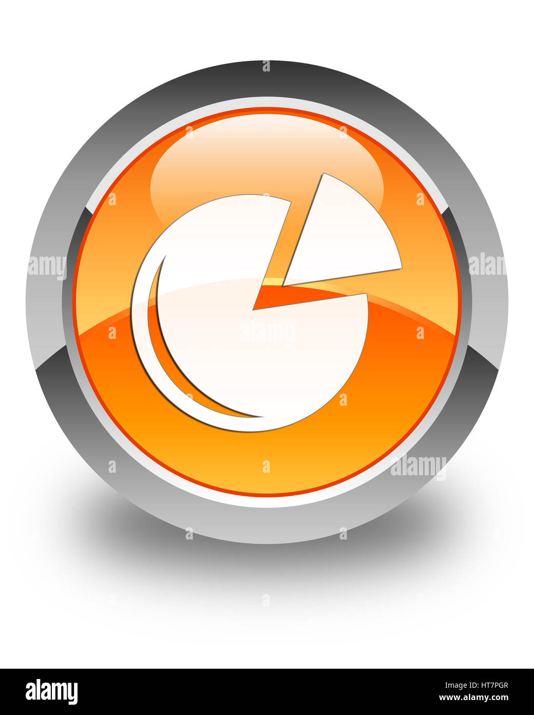 Icona grafico isolato su arancio lucido pulsante rotondo illustrazione astratta Foto Stock