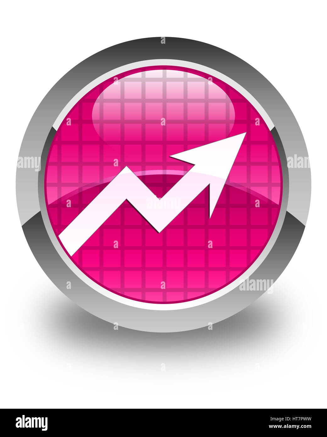 Attività icona grafico isolato su carta lucida rosa pulsante rotondo illustrazione astratta Foto Stock