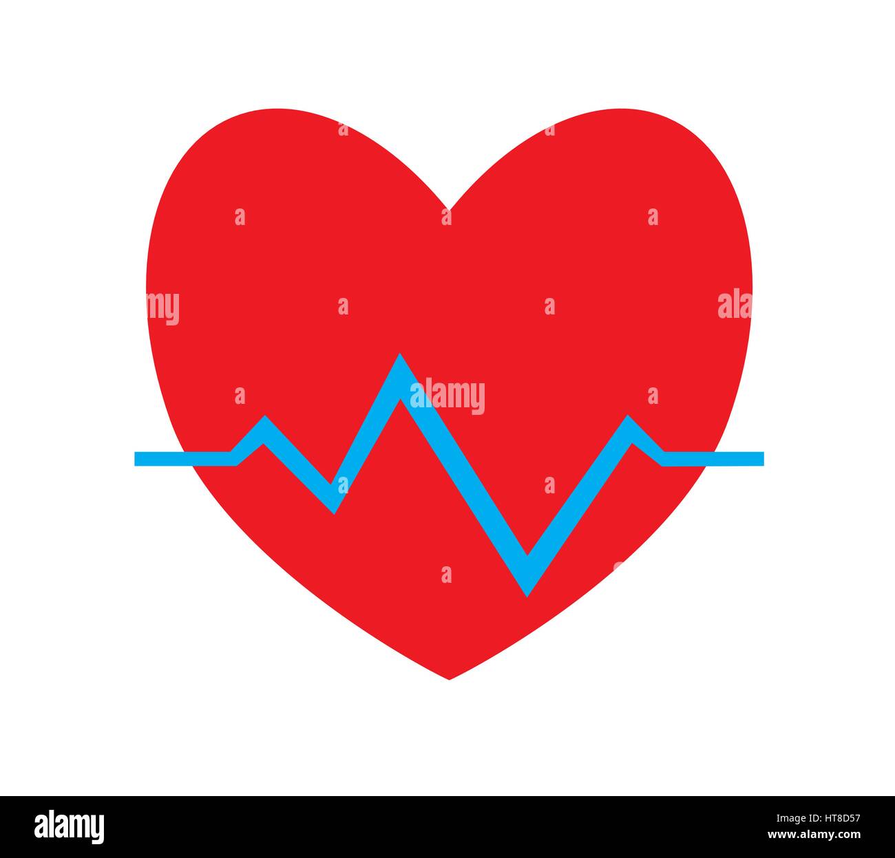 Cuore colorati impulso, icona heartbeat vettore isolato sullo sfondo bianco. Icone di medici. Illustrazione Vettoriale