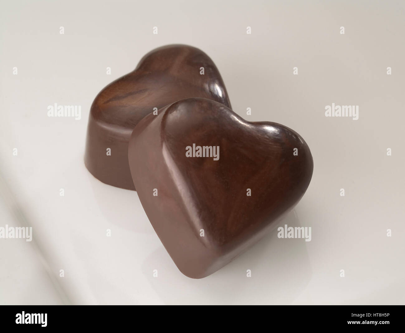 Cuori di cioccolato Foto Stock
