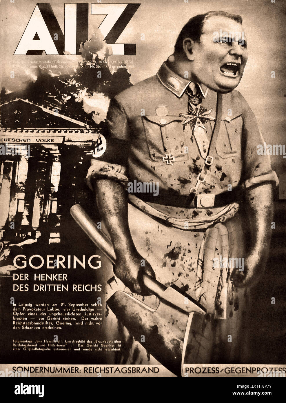 AIZ Goering der Henker des Dritten Reichs - Goering il carnefice macellaio ( ) del Terzo Reich di Adolf Hitler - La Germania Nazista Berlino Seconda guerra mondiale Foto Stock