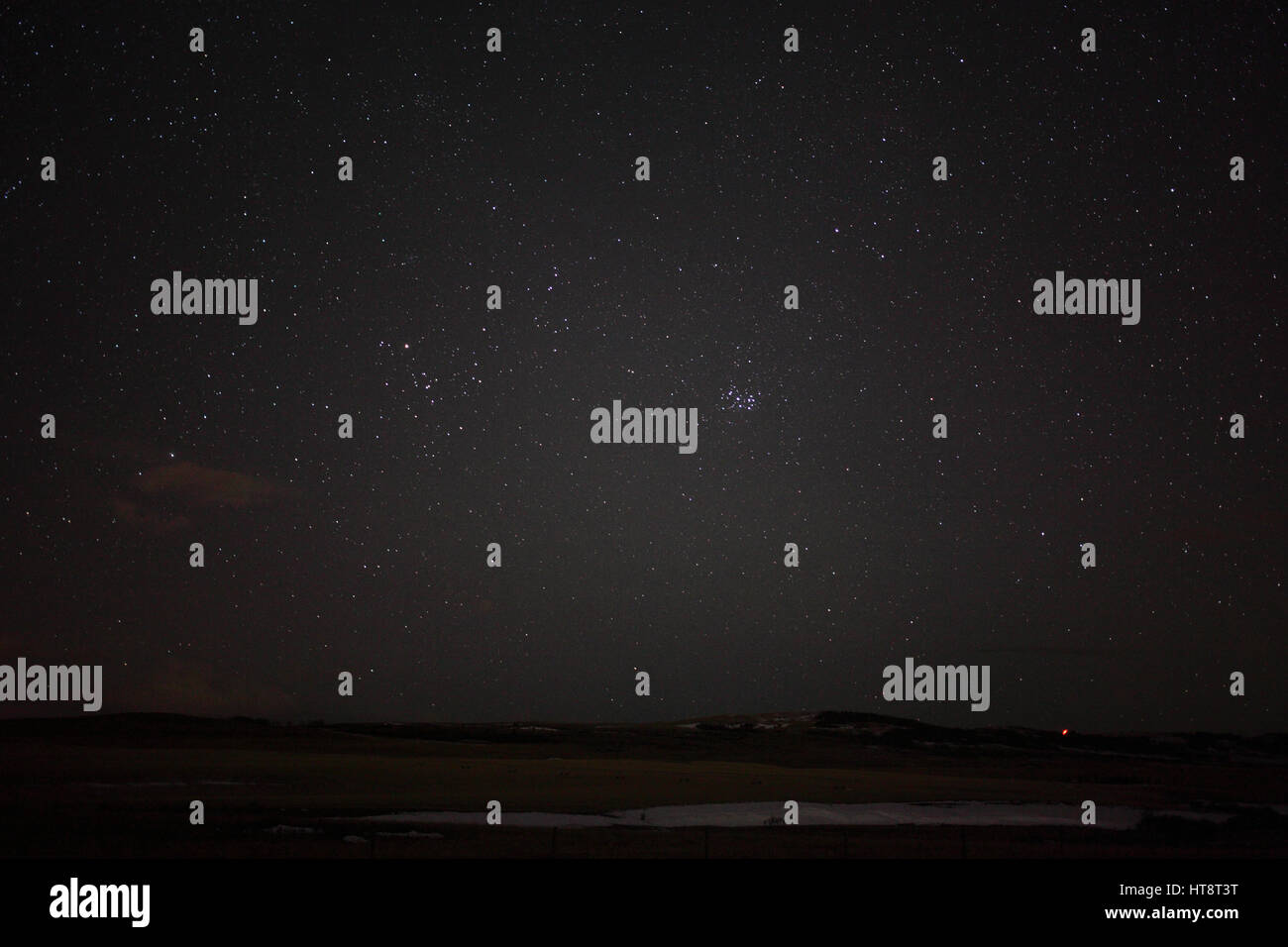 Costellazione del Toro e open star cluster PLEIADI Foto Stock