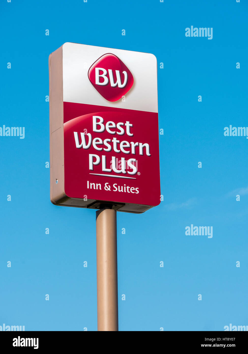 Best Western Plus Hotel segno Nuovo Branding della catena alberghiera negli Stati Uniti E il Canada Foto Stock