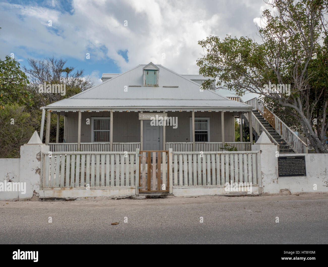 Sunny Side una casa storica sulla Duke Street Cockburn Town Grand Turk, Isole Turks e Caicos Foto Stock