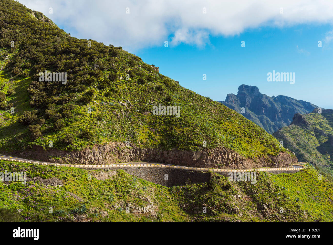 Mountain Pass Road, Teno montagne, Masca, Tenerife, Isole Canarie, Spagna Foto Stock