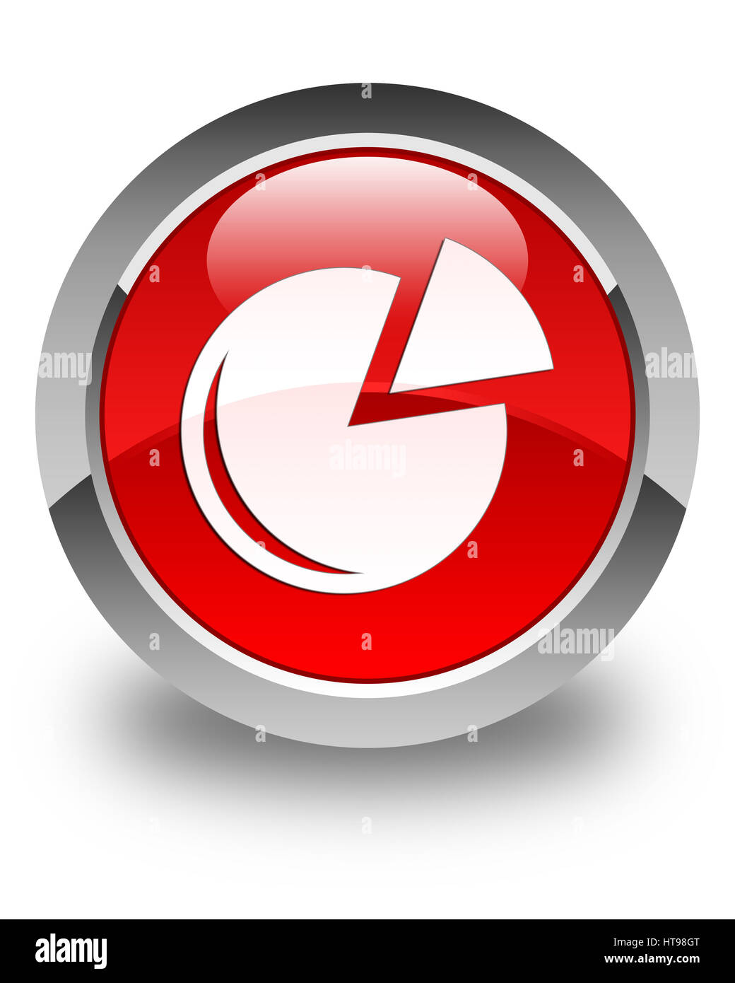 Icona grafico isolato sul rosso lucido pulsante rotondo illustrazione astratta Foto Stock