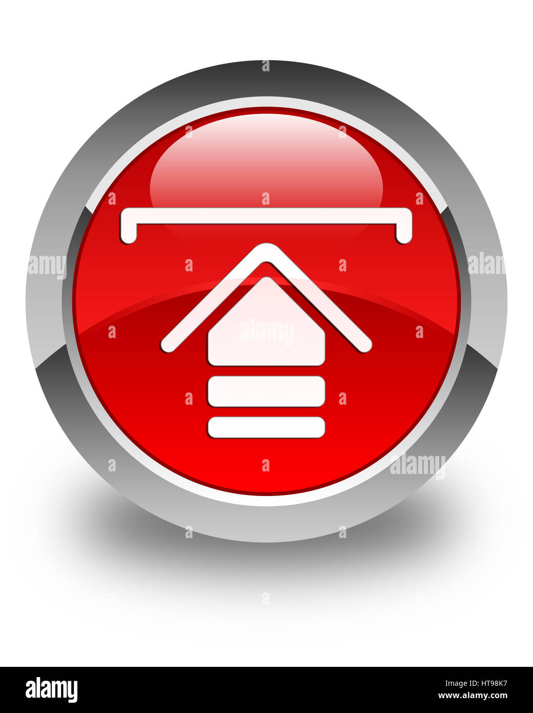 Icona carica isolata sul rosso lucido pulsante rotondo illustrazione astratta Foto Stock