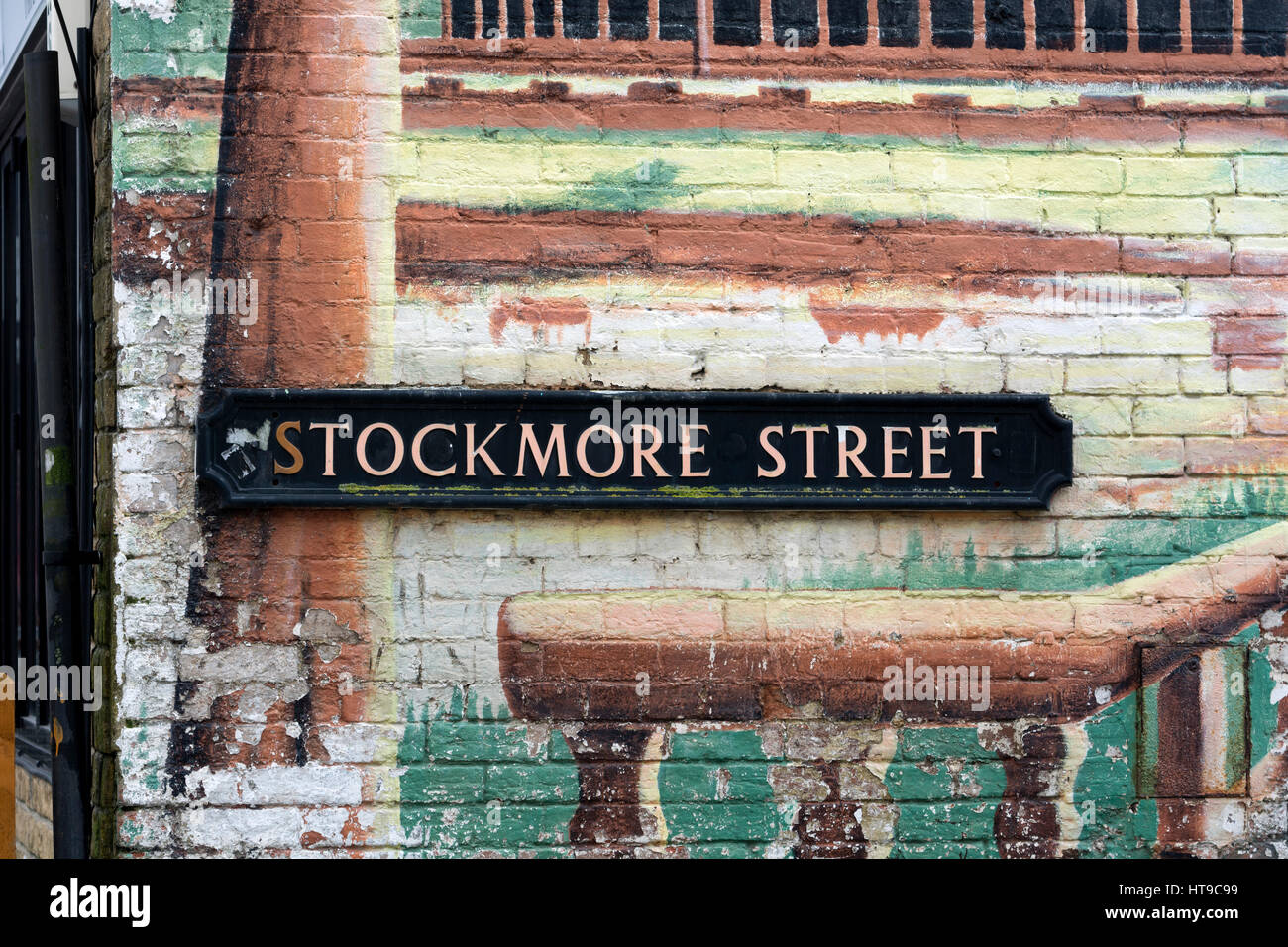 Stockmore strada segno, vicino a Cowley Road, Oxford, Regno Unito Foto Stock