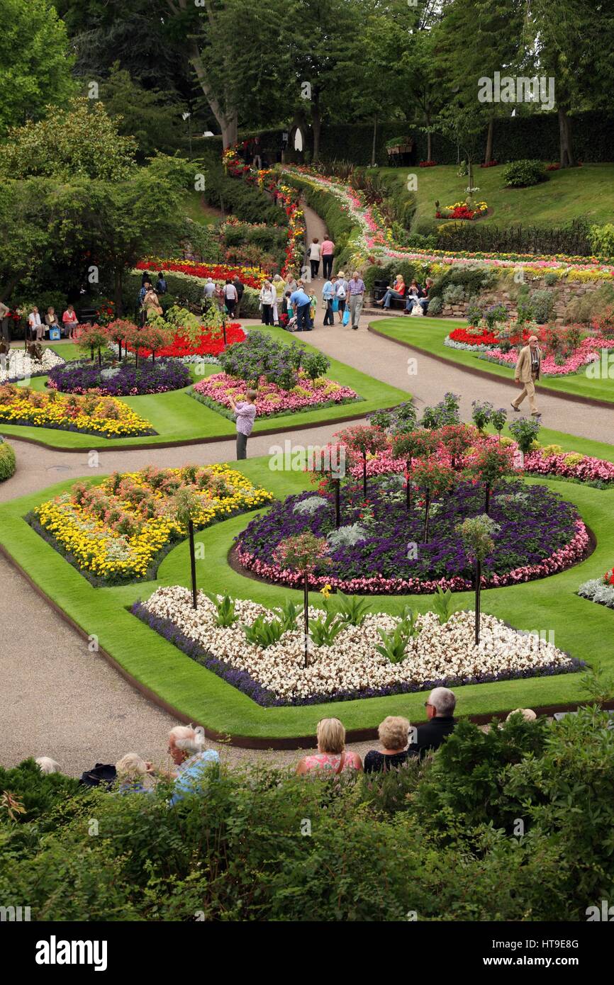 Vista la Shrewsbury Flower Show, nel Parco di cava, Shrewsbury. Foto Stock