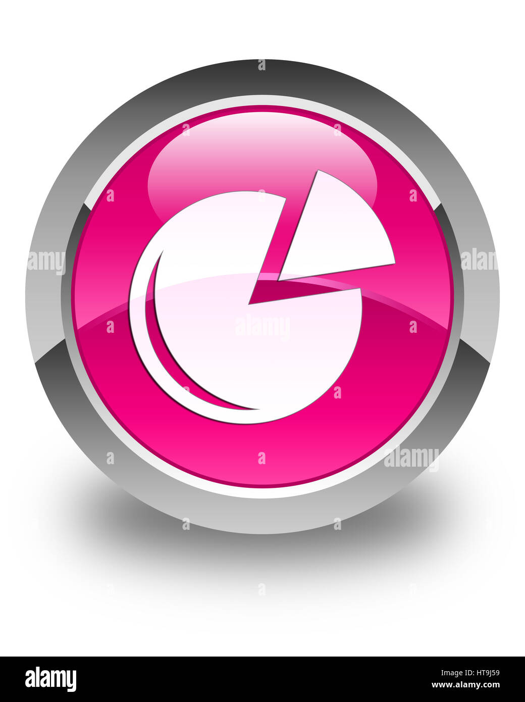 Icona grafico isolato su carta lucida rosa pulsante rotondo illustrazione astratta Foto Stock