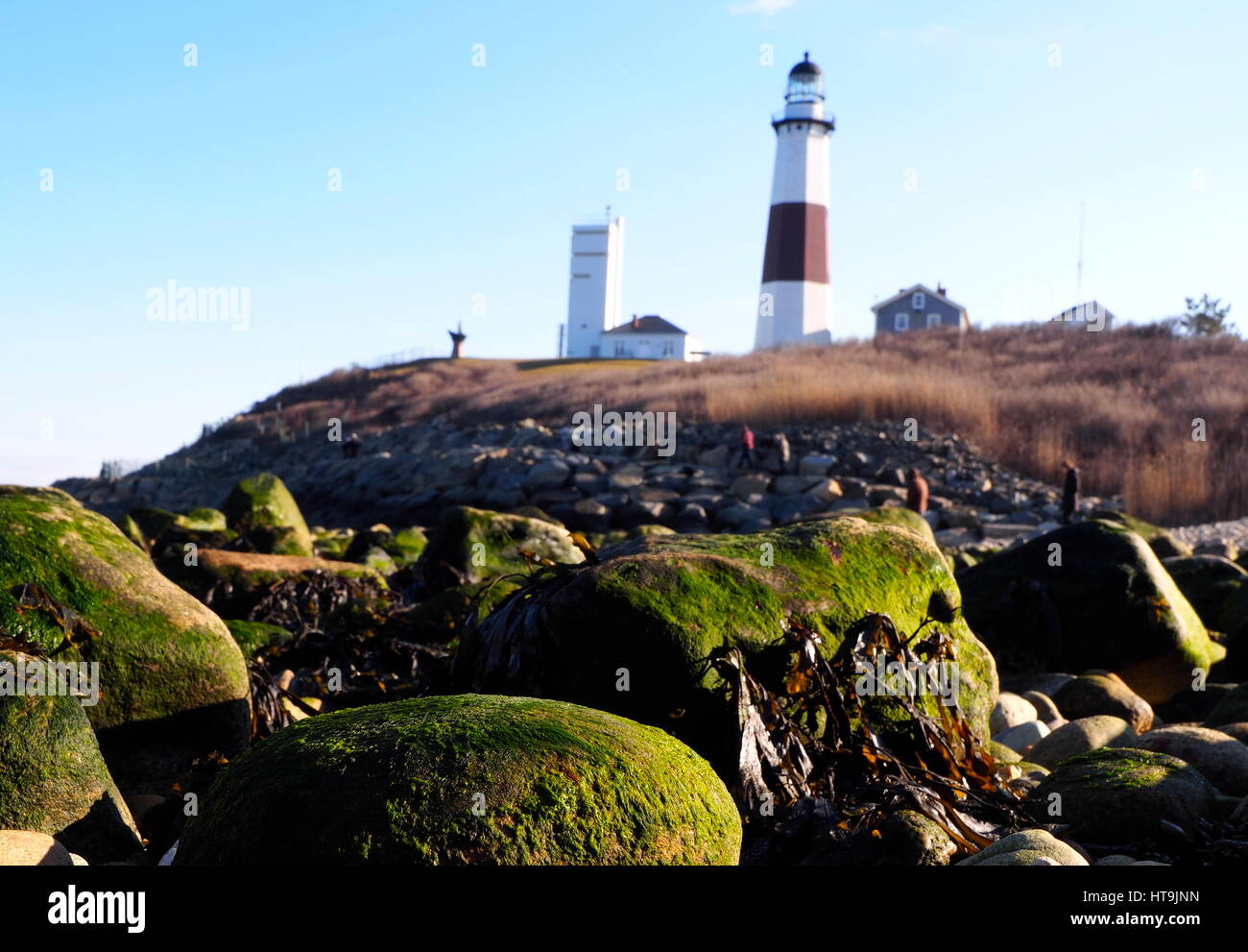 Montauk Point Lighthouse Long Island Foto Stock