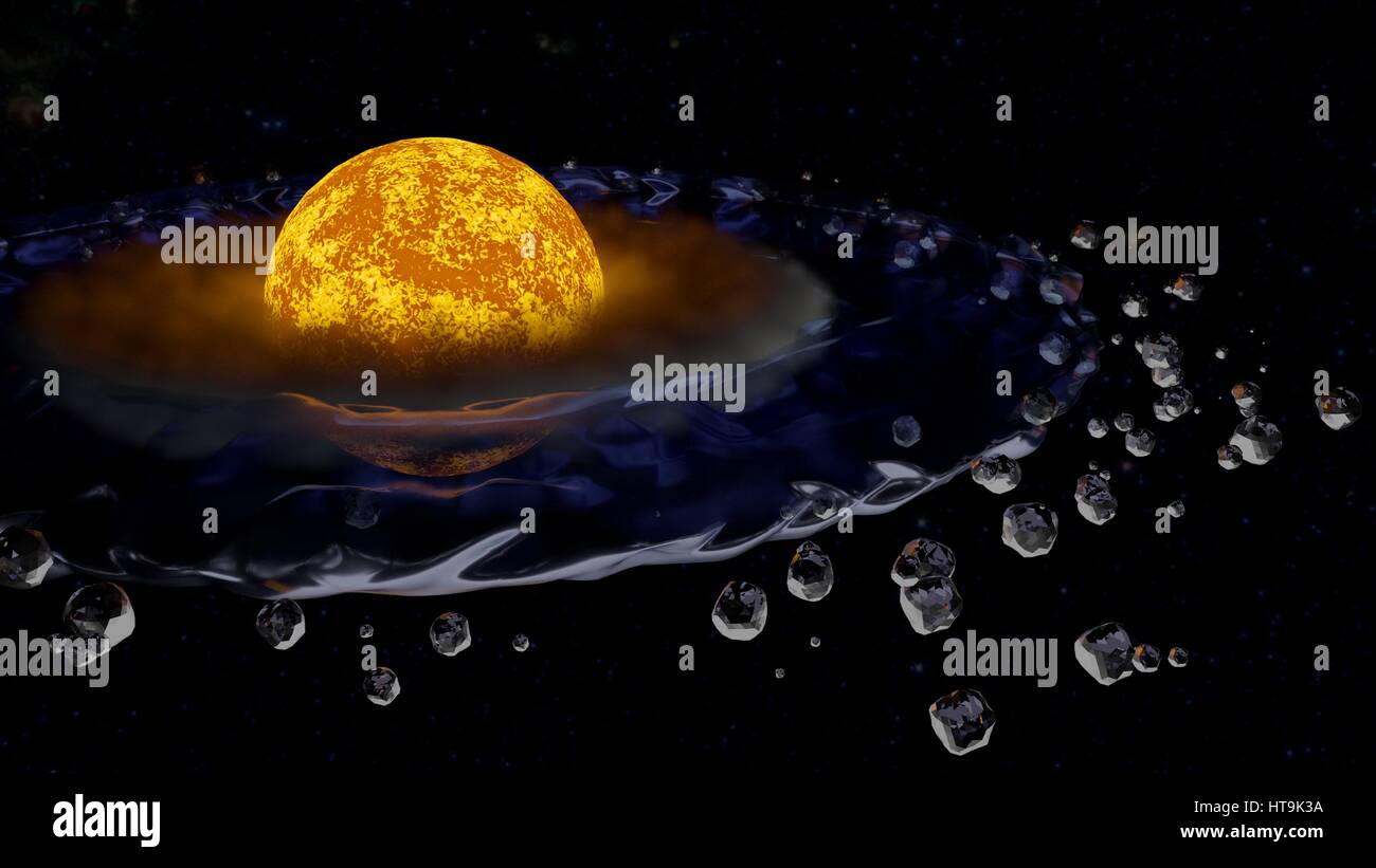 Star planet zona abitabile acqua liquida 3d illustrazione Foto Stock