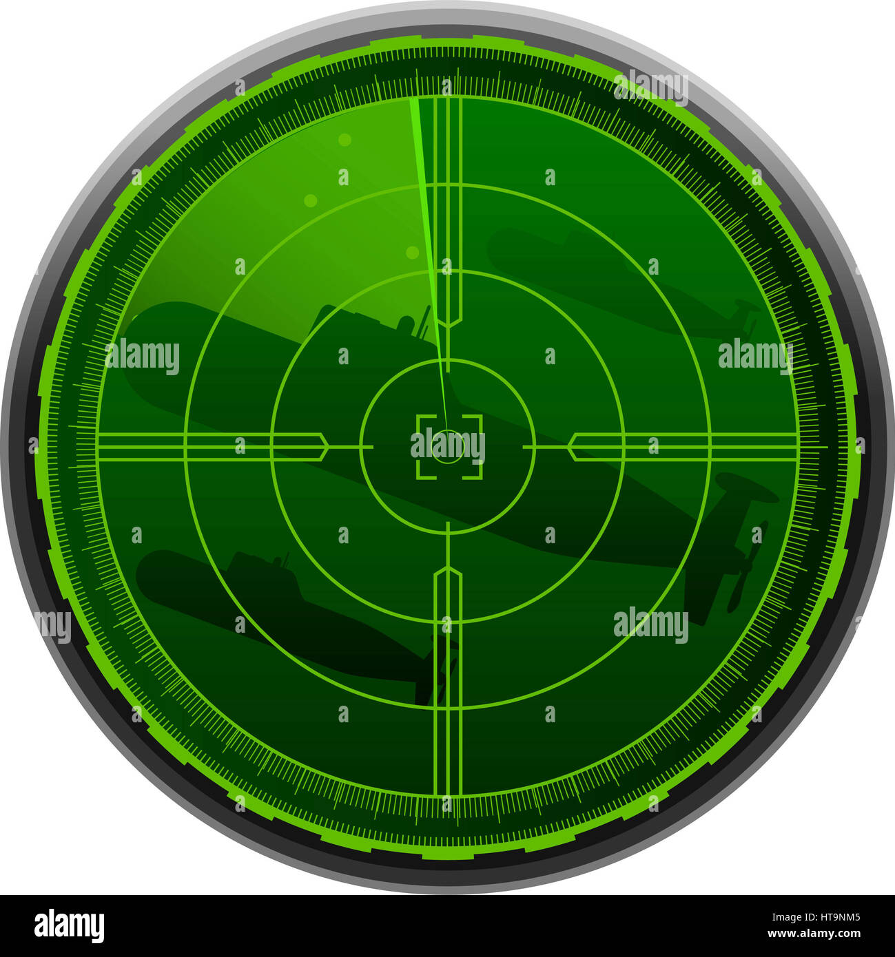 Schermo Radar sottomarino di combattimento illustrazione vettoriale Foto  stock - Alamy