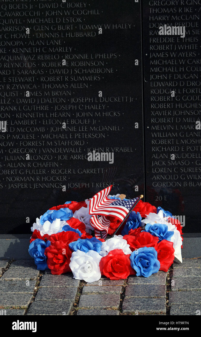 Il Vietnam Veterans Memorial a Washington DC, USA Foto Stock