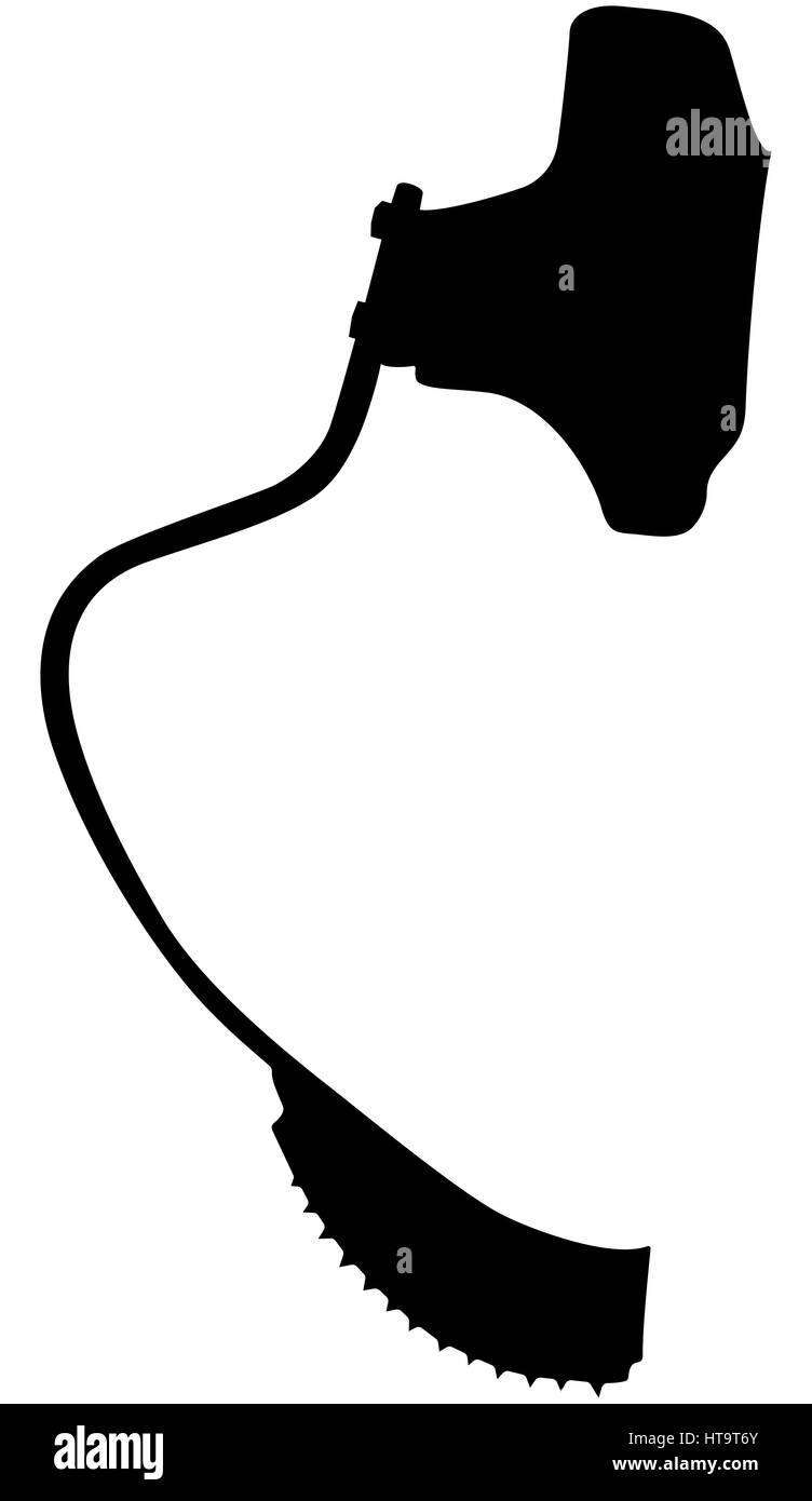 Professional correre e saltare la gamba di protesi al di sotto del ginocchio silhouette nera Foto Stock