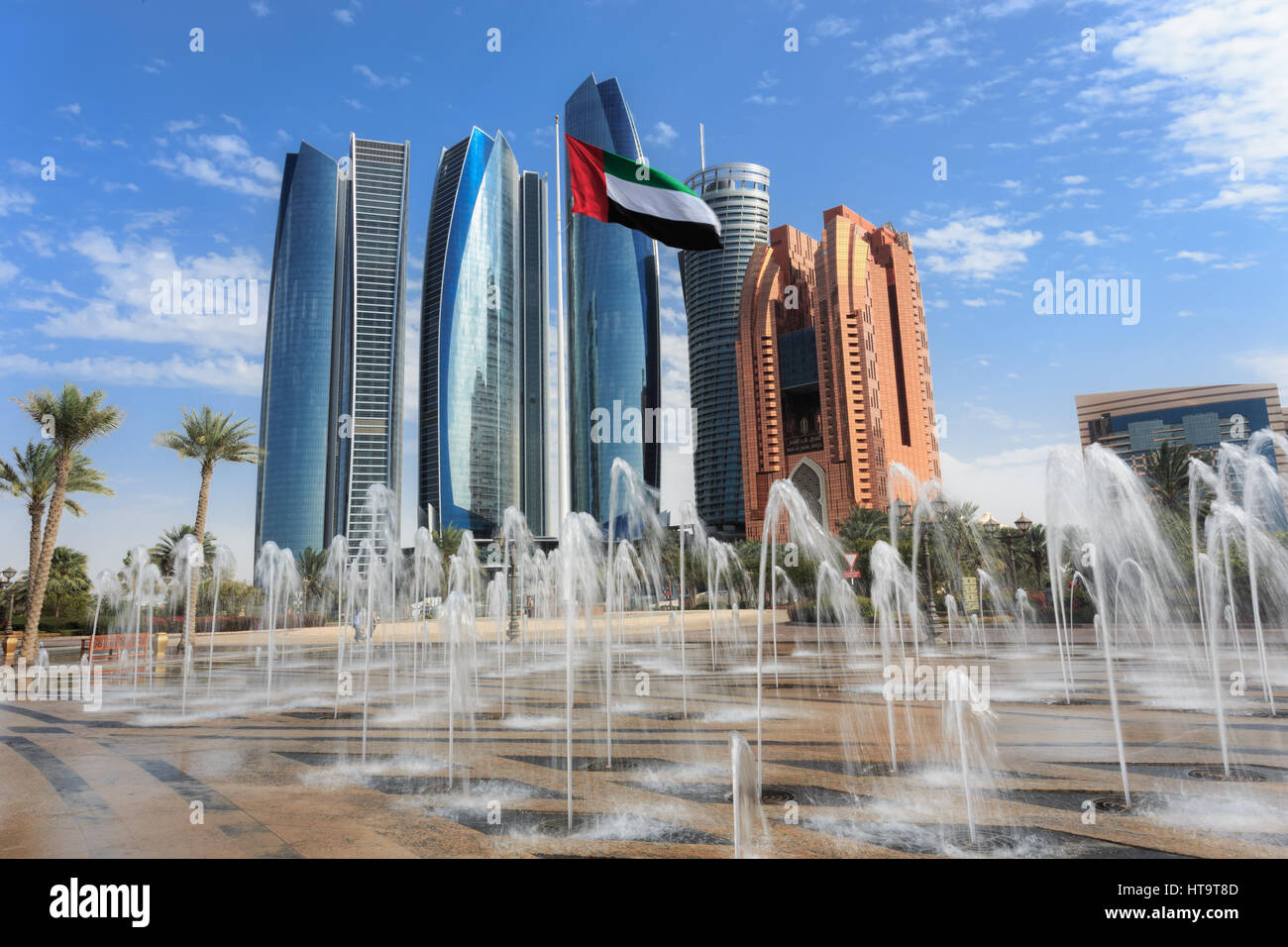 Etihad Towers edifici di Abu Dhabi, Emirati Arabi Uniti Foto Stock