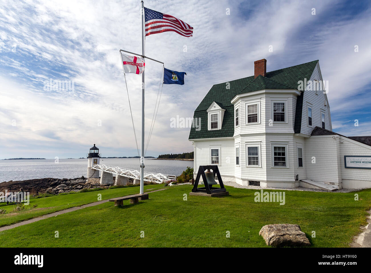 Marshall Point lighthouse in Port Clyde, Maine. Questo faro è noto come il beacon attore Tom Hanks ha funzionato nel suo viaggio in esecuzione nel film Forr Foto Stock