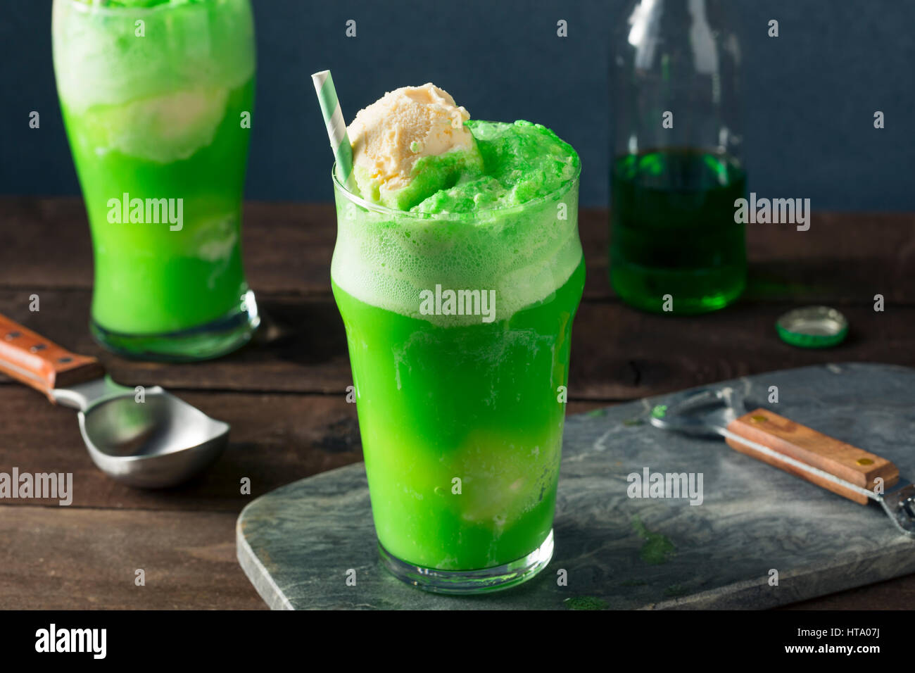 In Casa Verde Ice Cream Soda galleggiante per San Patrizio giorno Foto Stock