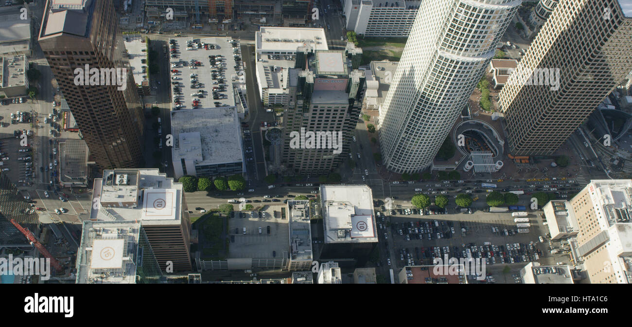 Vista aerea del centro cittadino di Los Angeles Foto Stock