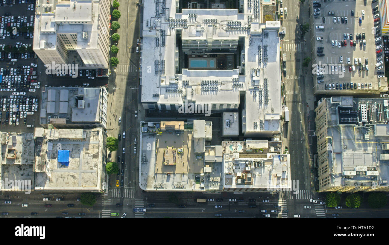 Vista aerea del centro cittadino di Los Angeles Foto Stock