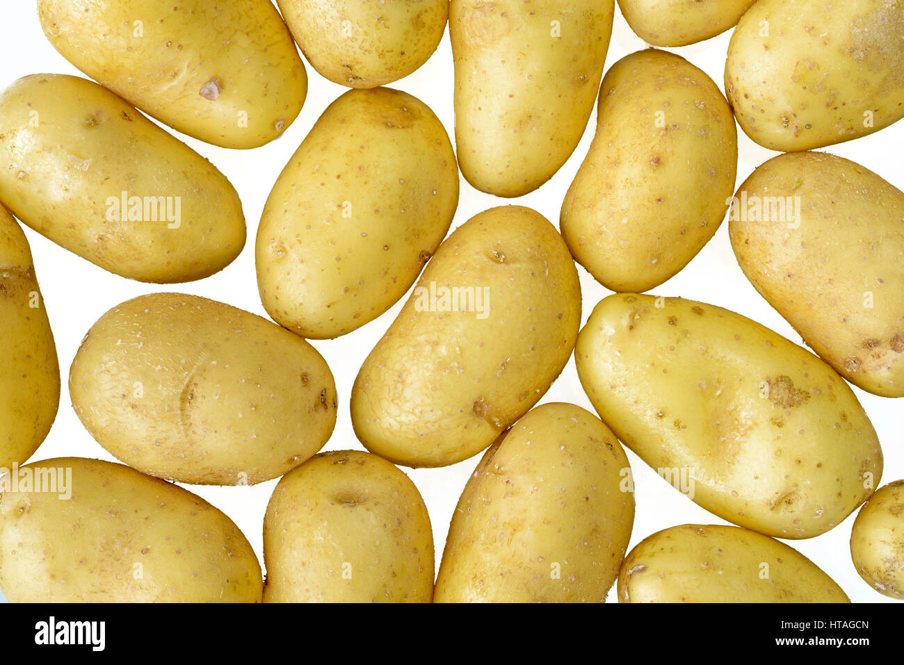 Non cotti patate Charlotte materie prime vegetali Foto Stock