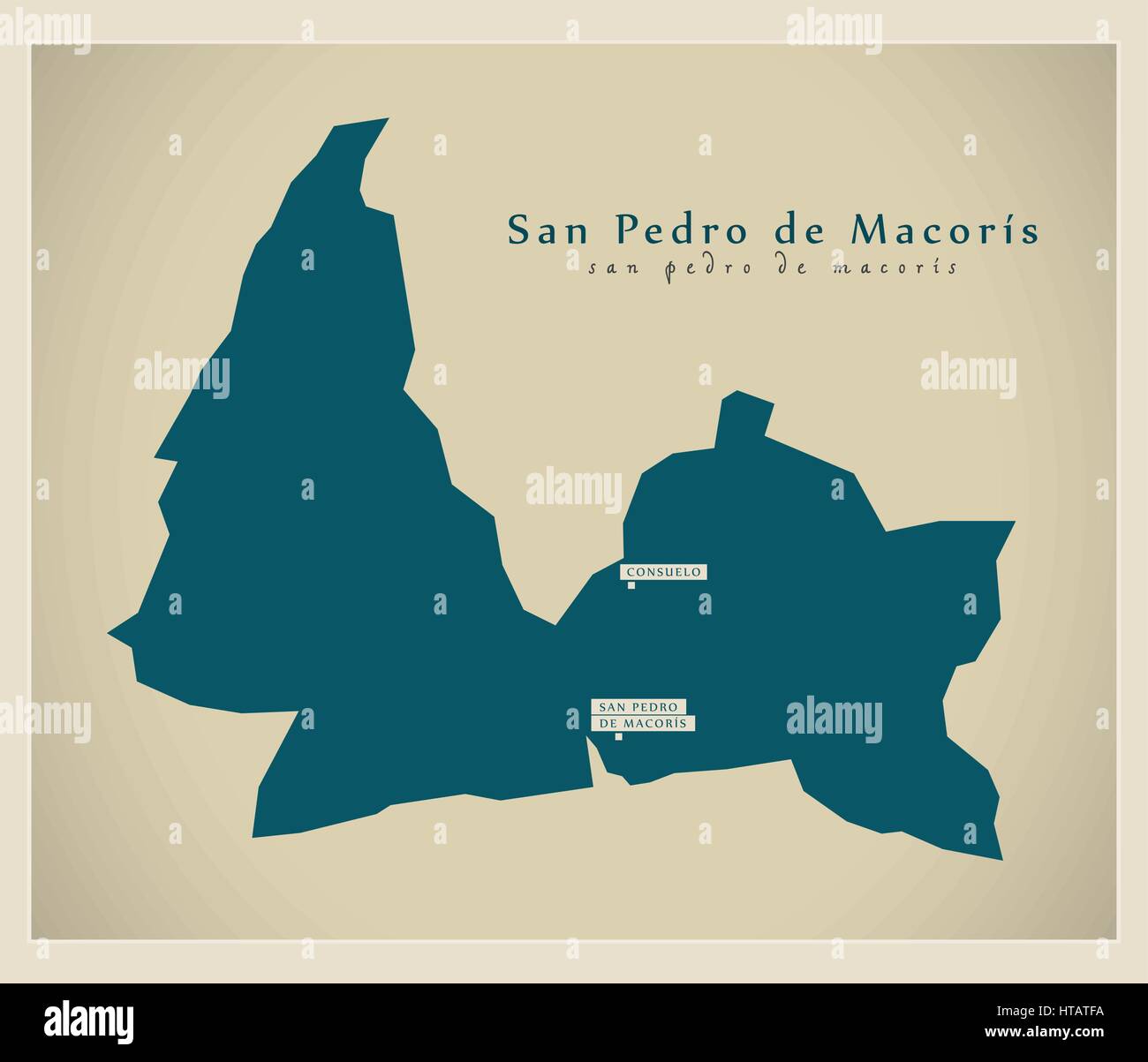 Mappa moderno - San Pedro de Macoris fare illustrazione silhouette Illustrazione Vettoriale