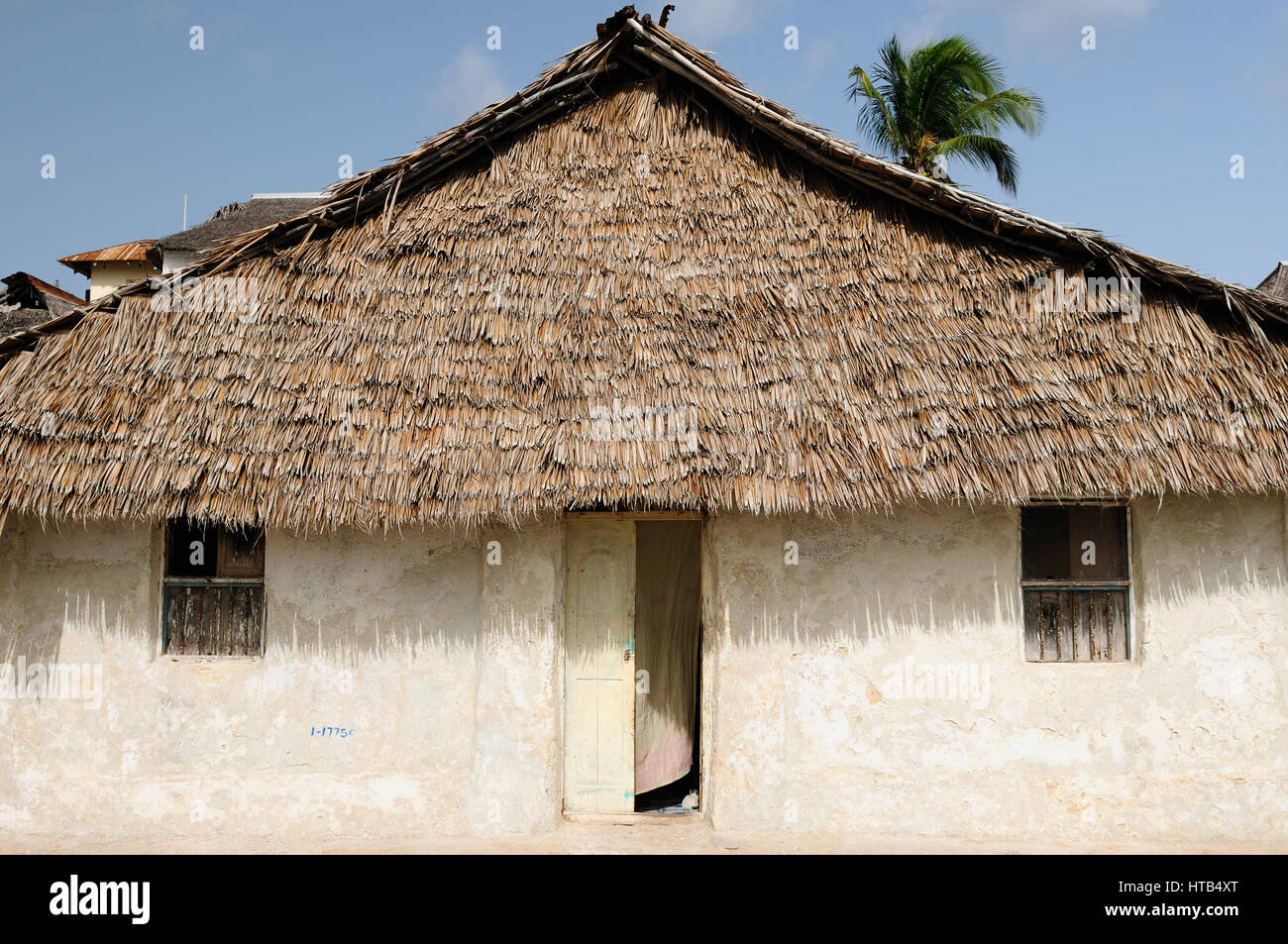 Esempio di casa tradizionale di pescatori sull'isola di Lamu in Kenya Foto Stock
