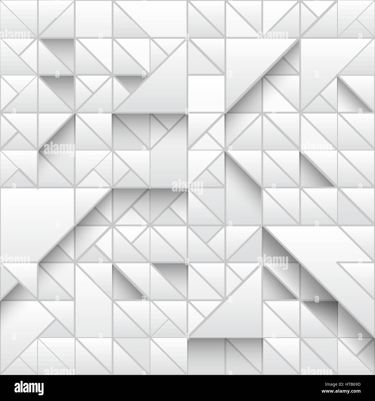 Triangolo bianco geometrico pattern seamless sfondo. Progettazione 3d con semplice stampa. Forme e ombre. Vettore texture ripetitive. Luce moderno swatch. Illustrazione Vettoriale