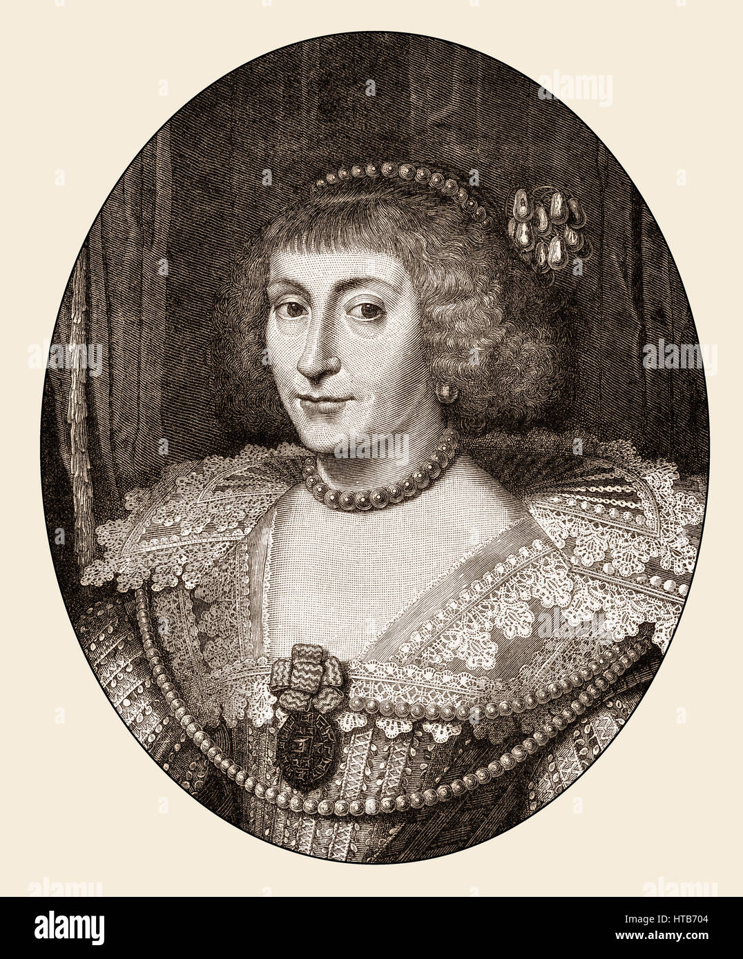 Elizabeth Stuart, la regina di inverno, 1596 - 1662, come la moglie di Federico V Elettore Palatino, Electress Palatino, regina di Boemia Foto Stock