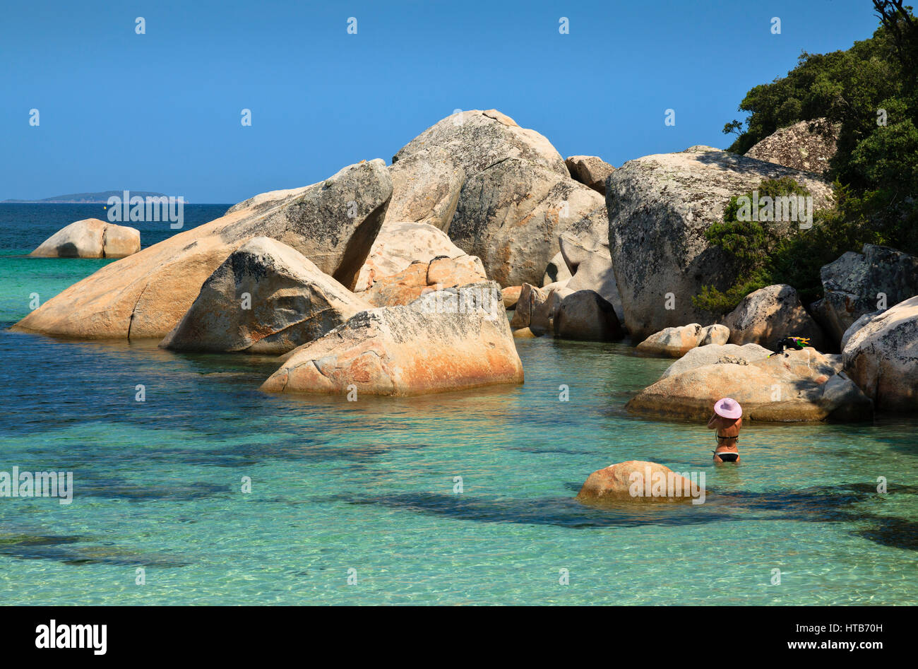 Spiaggia di Santa Giulia, Corsica, Francia Foto Stock